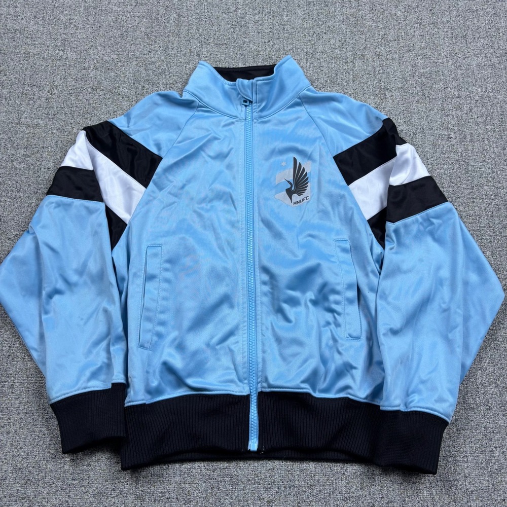 Minnesota United FC MLS Track Jacket Kids S 8 Blue MNUFC Soccer Full Zip Chevron